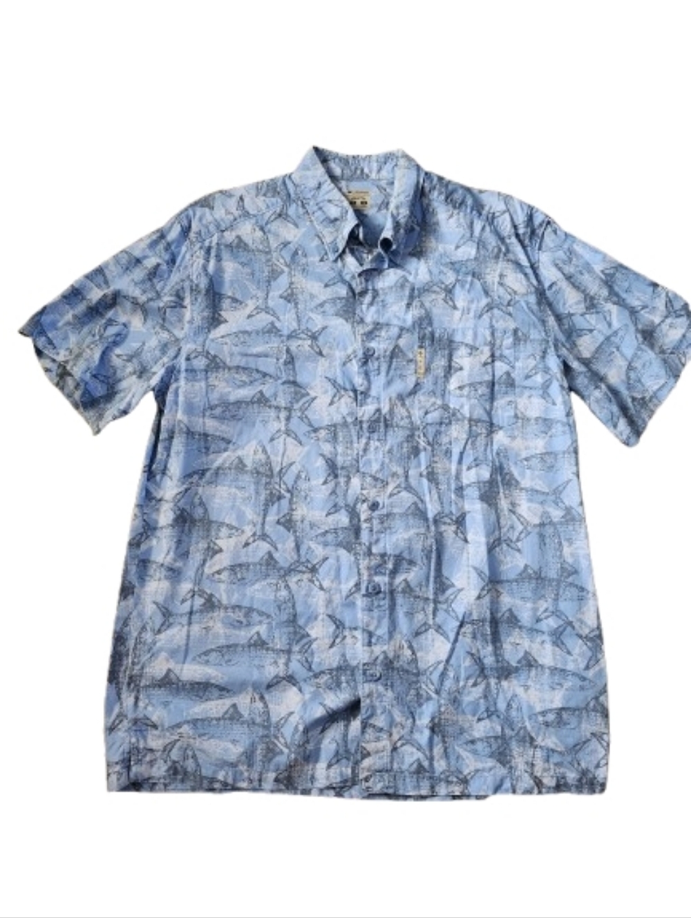 Columbia Classic Short-Sleeve Blue Shark Print Shirt